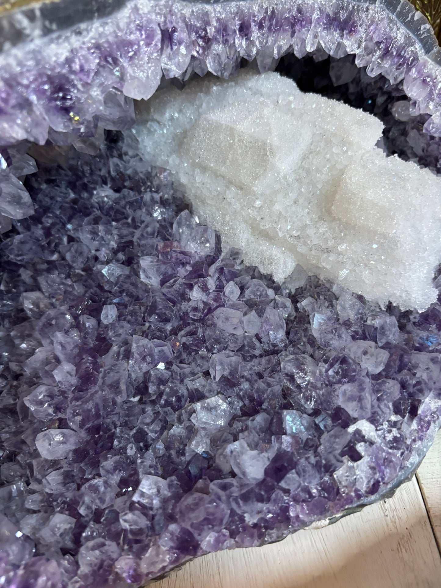 Amethyst Cluster with Calcite Geode | Brazil