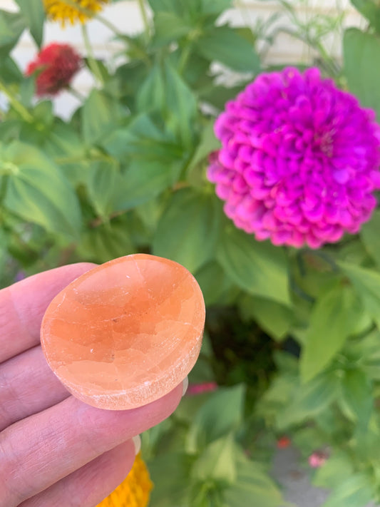 Peach Selenite Sphere Stand