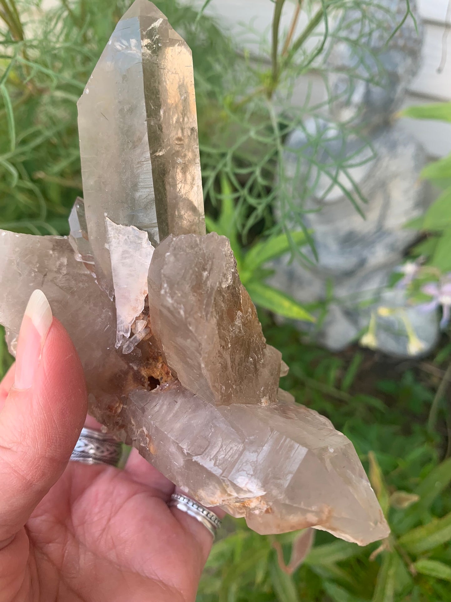 Smokey Lemurian Quartz Cluster - Brazil