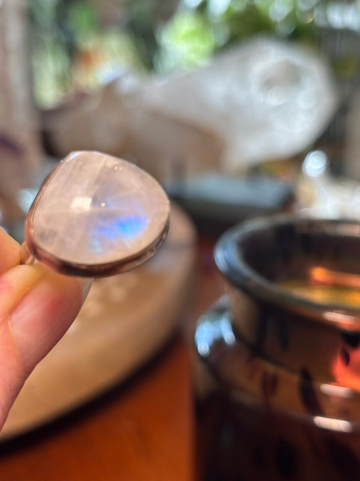 Rainbow Moonstone Ring size 6