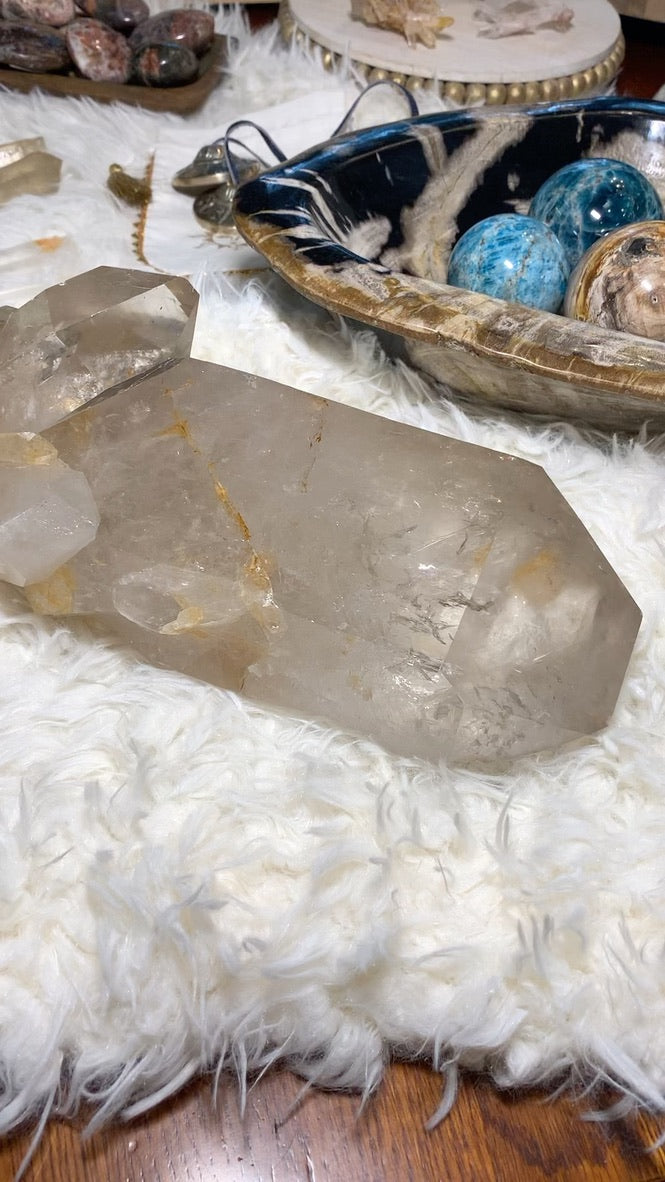 Smokey Lemurian Quartz Point