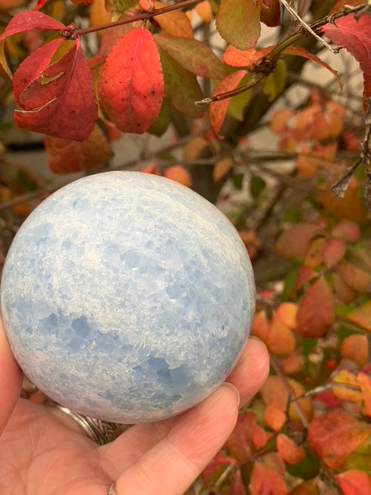 Blue Calcite Sphere - Madagascar