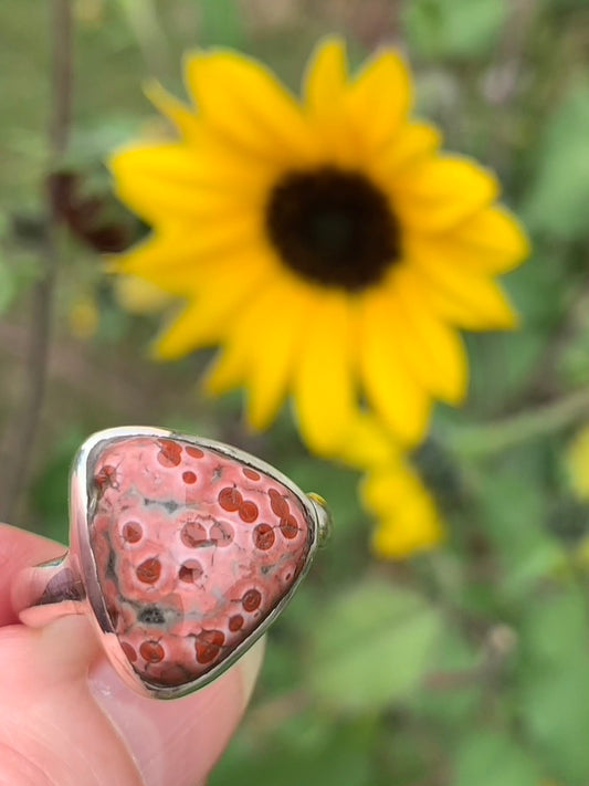 Ocean Jasper Ring Size 8 "Cherries"