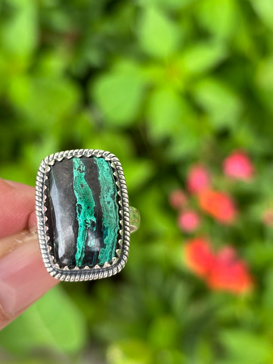 Malachite Chrysocolla Ring size 7