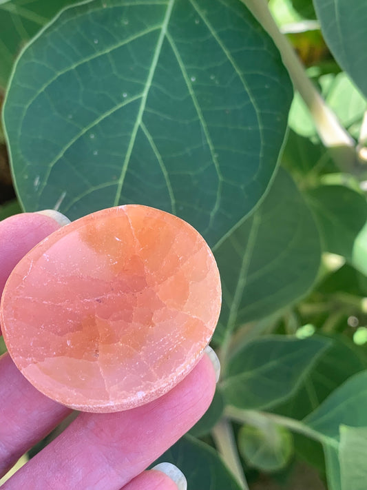 Peach Selenite Sphere Stand