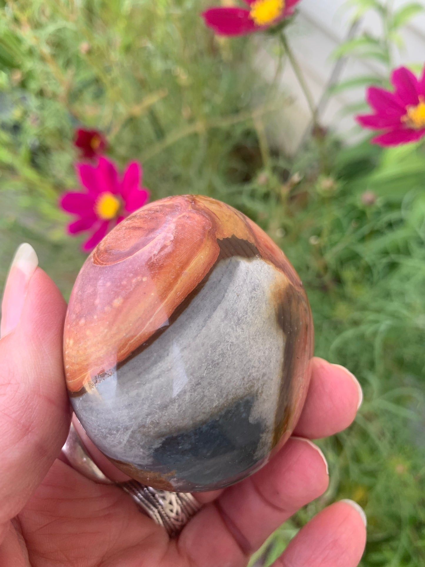 Polychrome Jasper Palm Stone