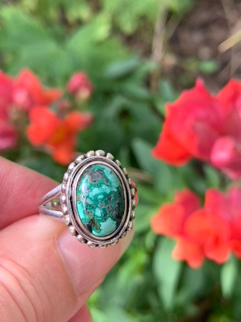 Turquoise with Malachite Ring size 6