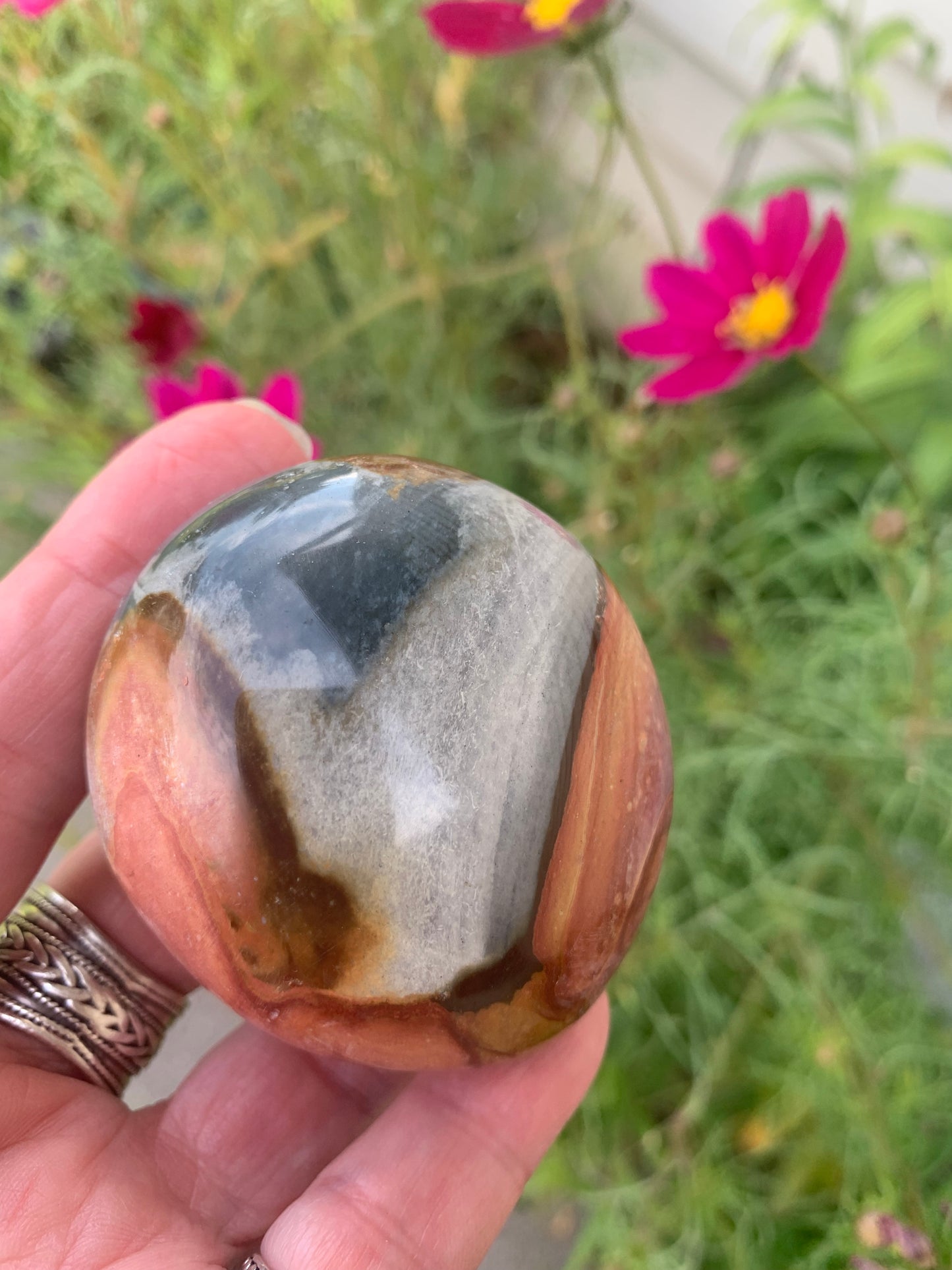 Polychrome Jasper Palm Stone