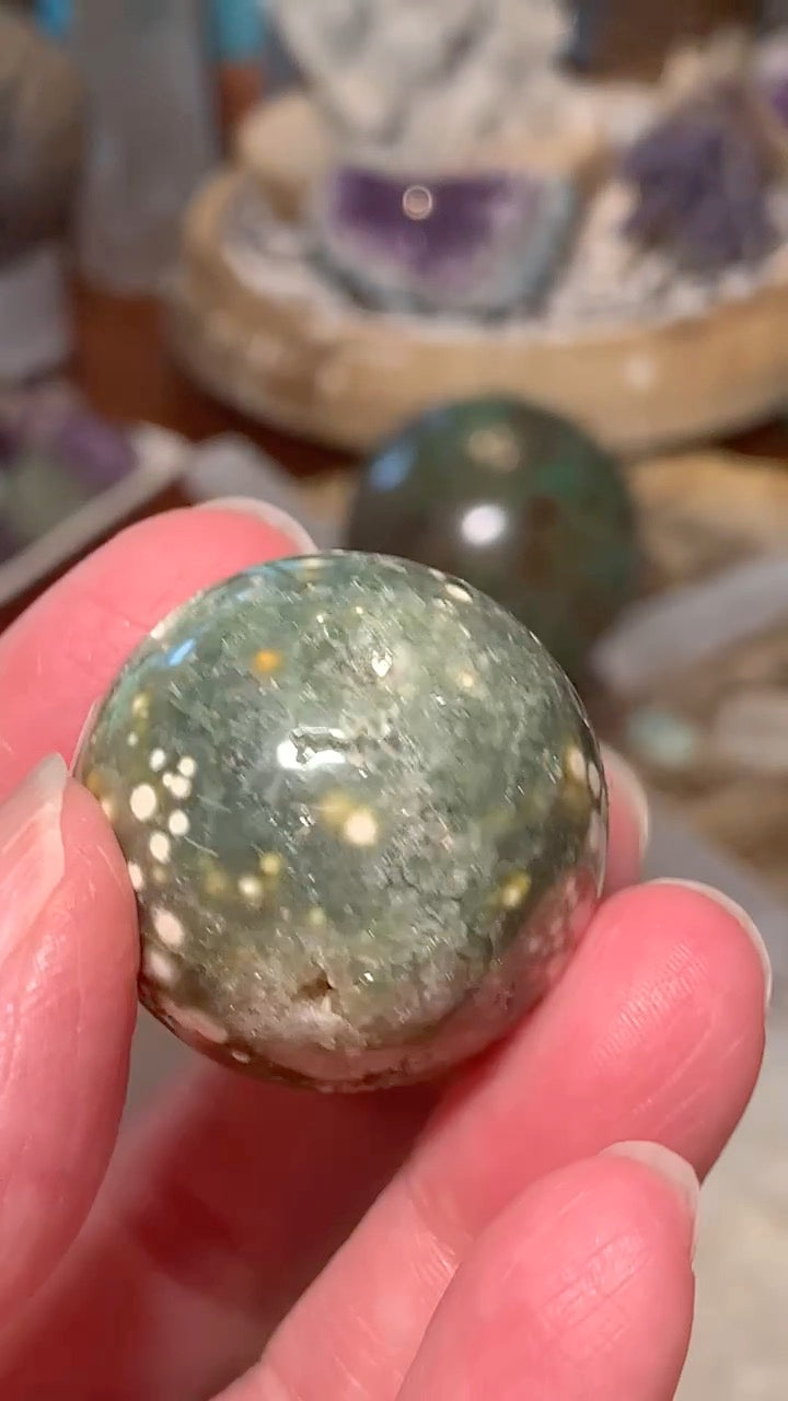 Ocean Jasper Sphere - 8th Vein - Teal