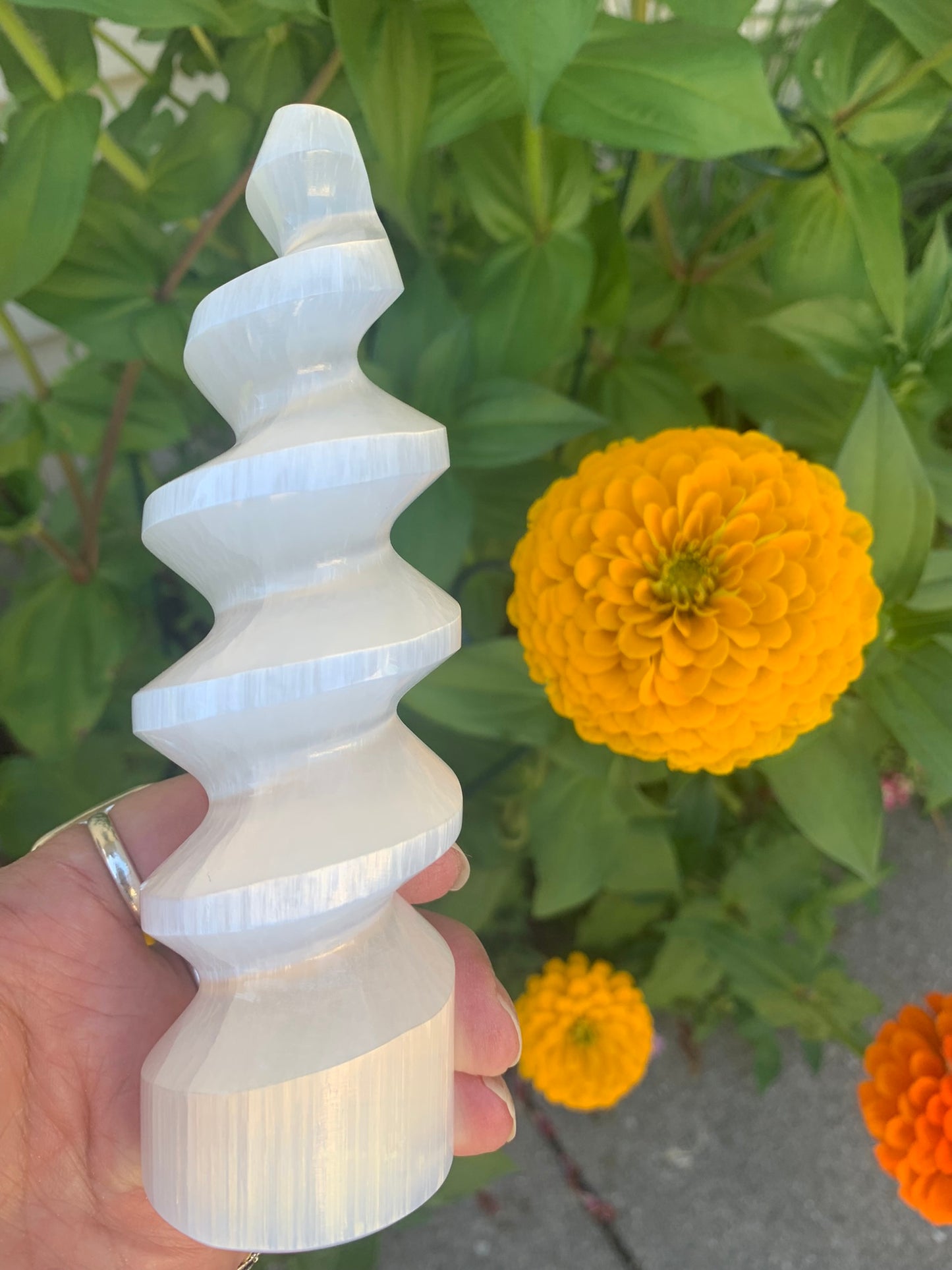 Selenite Unicorn Horn