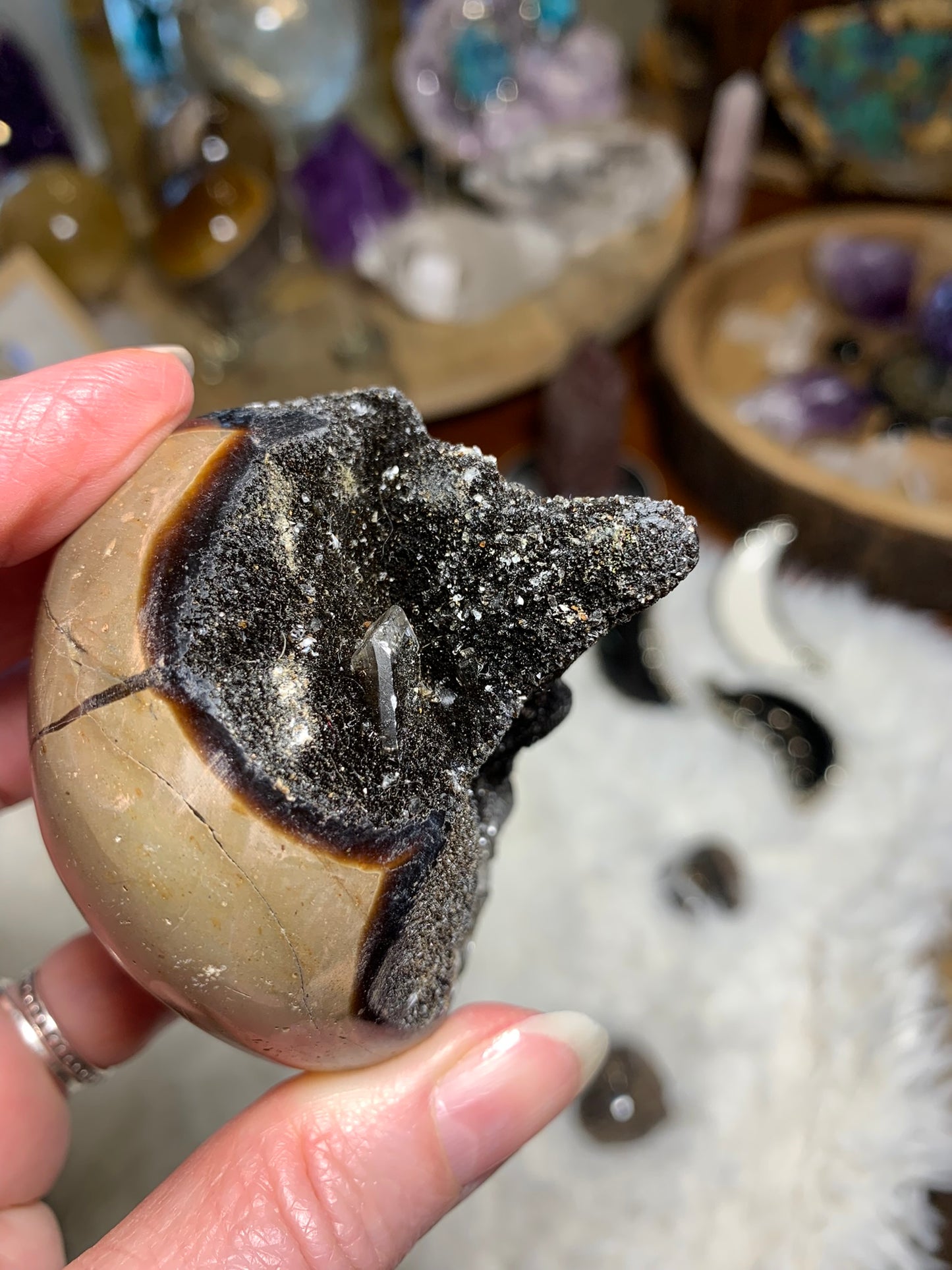 Septarian Druzy Dragon Egg - Madagascar