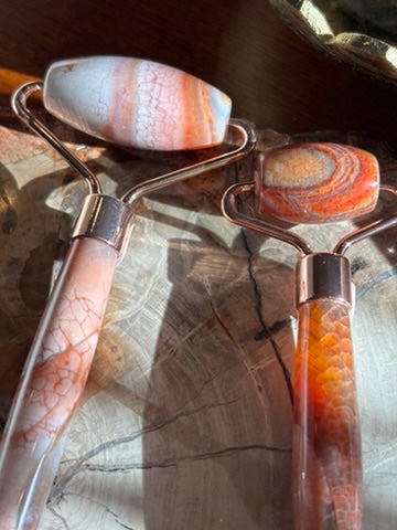 Fire Agate Crystal Facial Roller