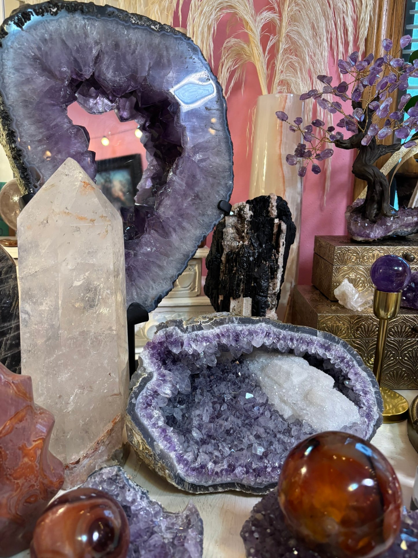 Amethyst Cluster with Calcite Geode | Brazil
