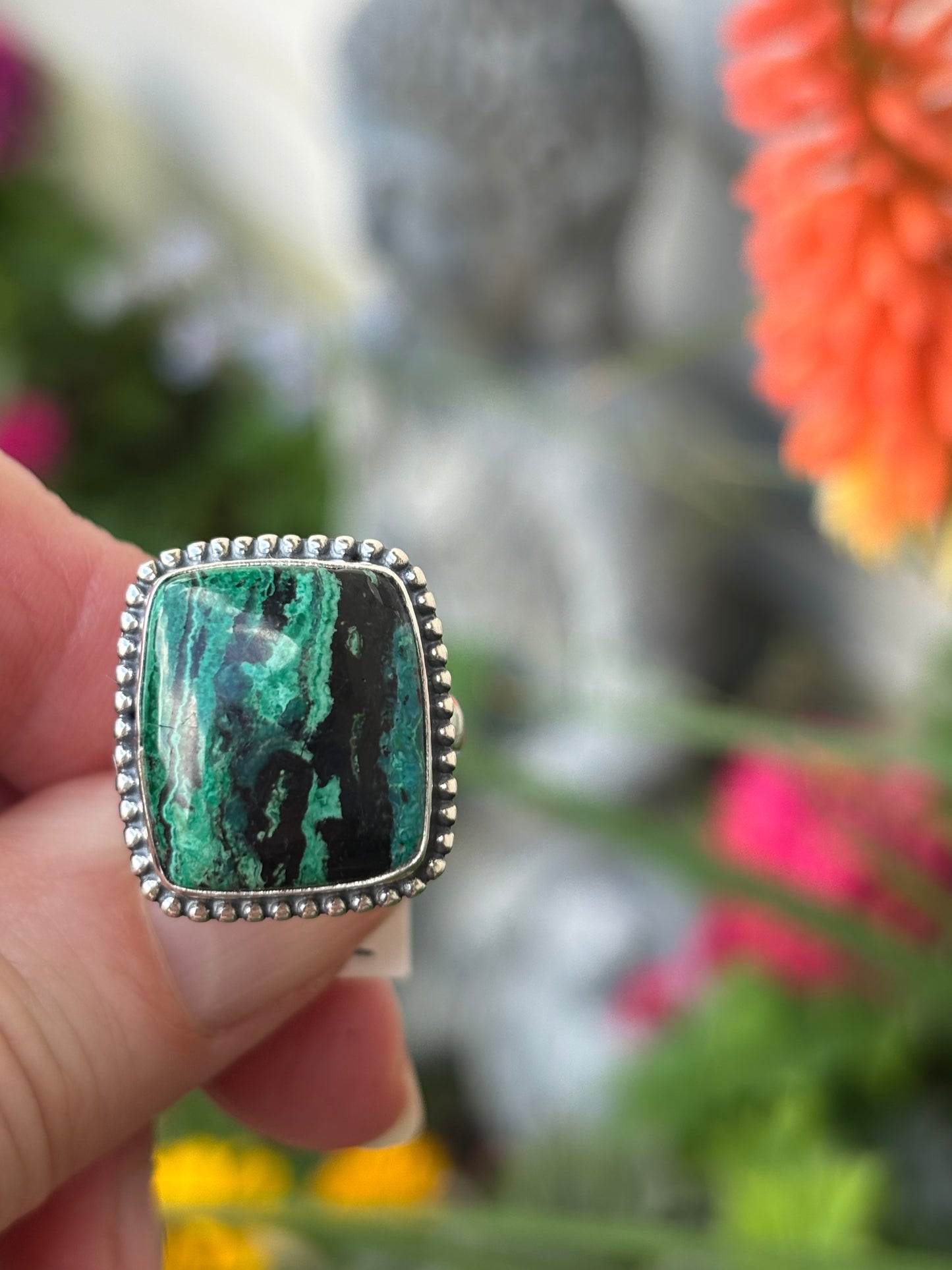 Malachite Chrysocolla Ring size 8