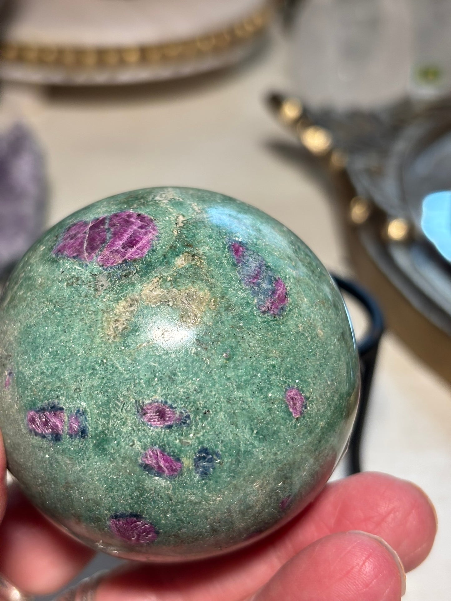 Ruby Fuchsite Sphere - India