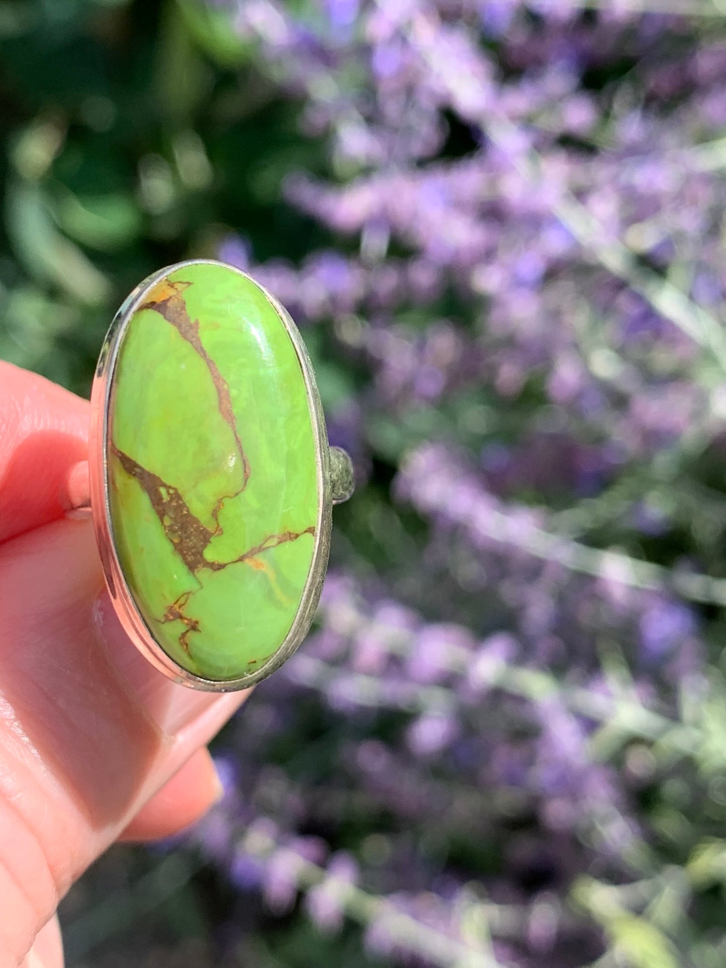 Green Copper Mojave Turquoise - Ring Size 6