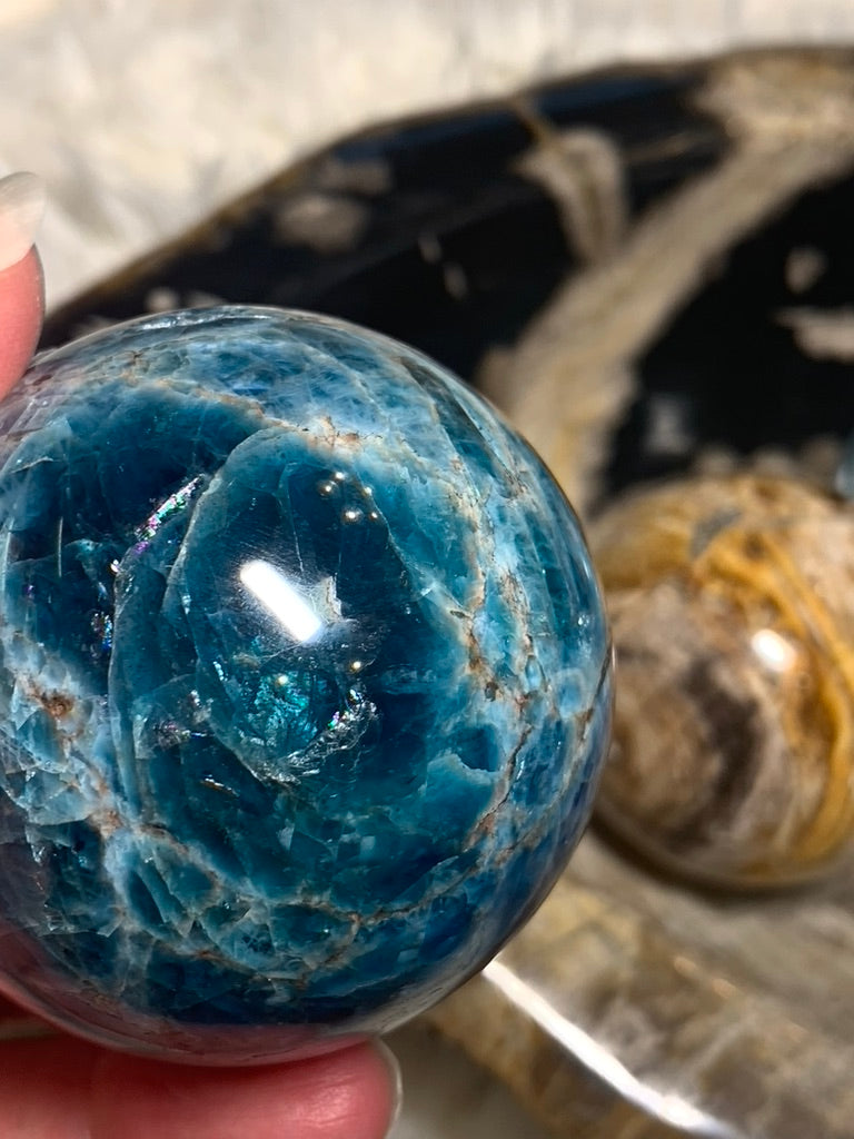 Blue Apatite Sphere