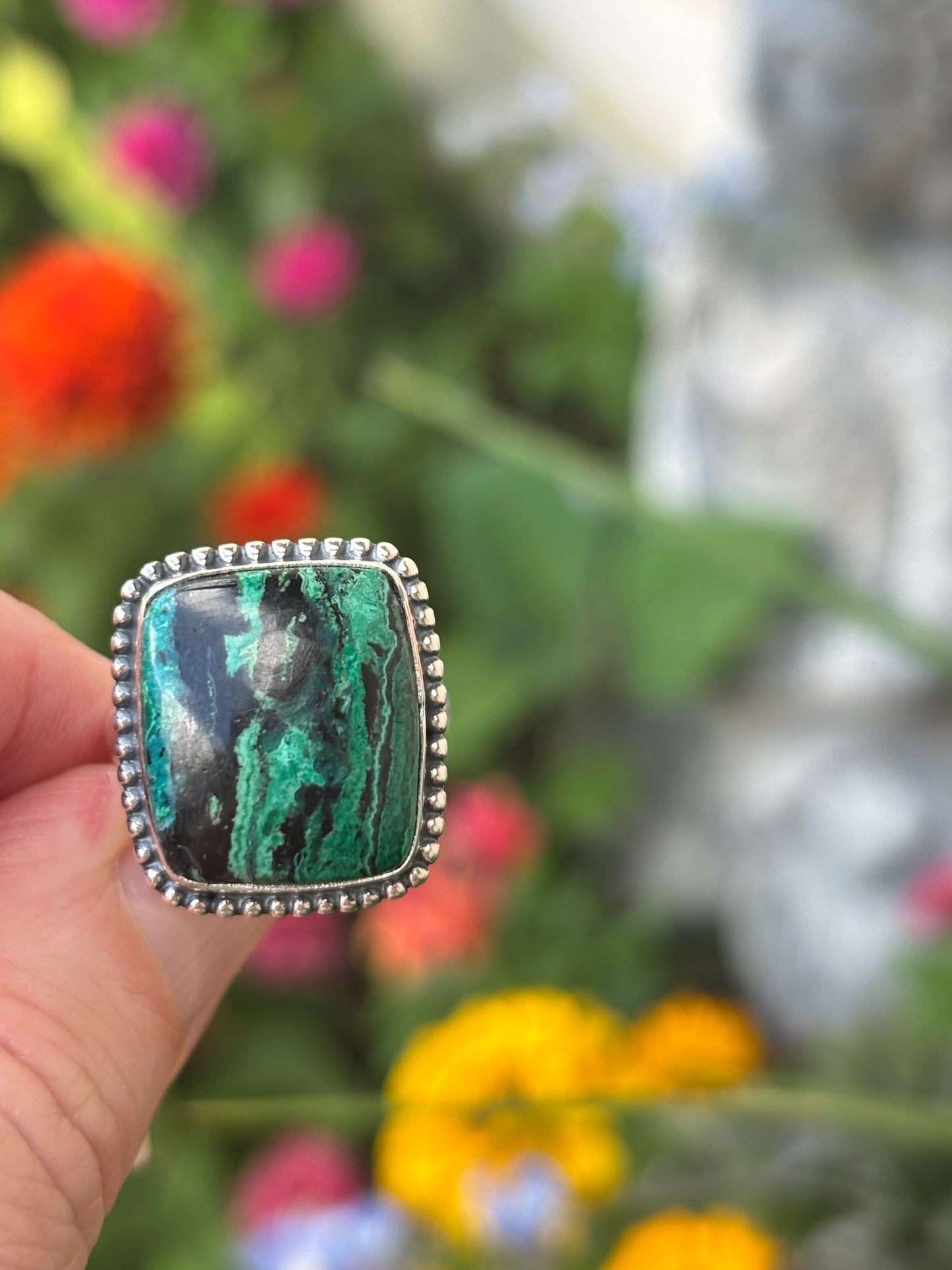 Malachite Chrysocolla Ring size 8