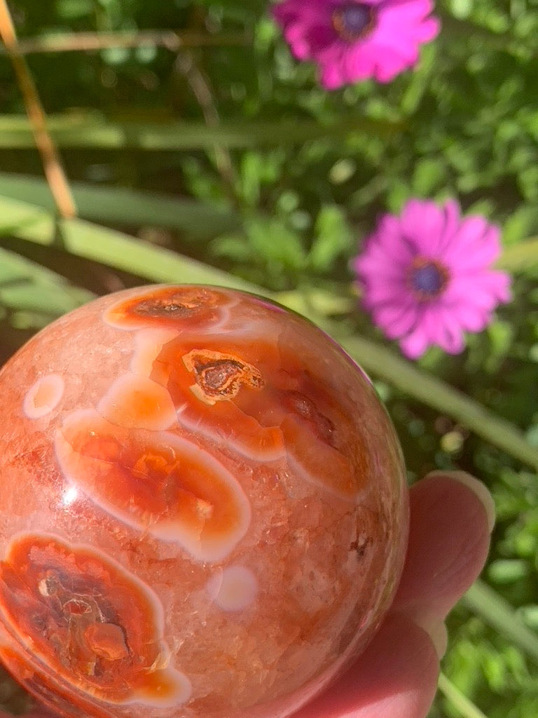 Carnelian Sphere - Madagascar - 56 mm