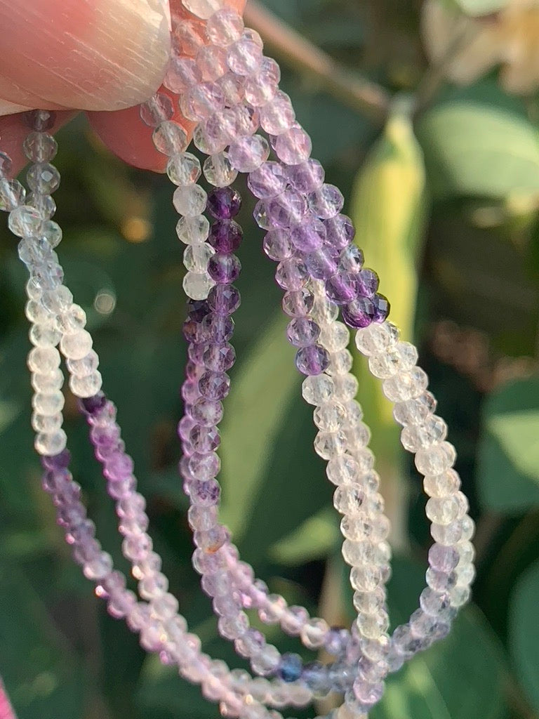 Fluorite Multicolored Faceted Gemstone Necklace - 925 Sterling Silver clasp