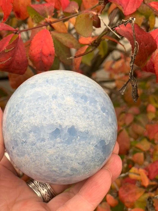 Blue Calcite Sphere - Madagascar