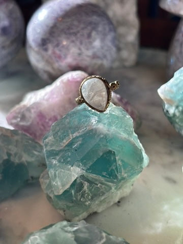 Rainbow Moonstone Ring size 8