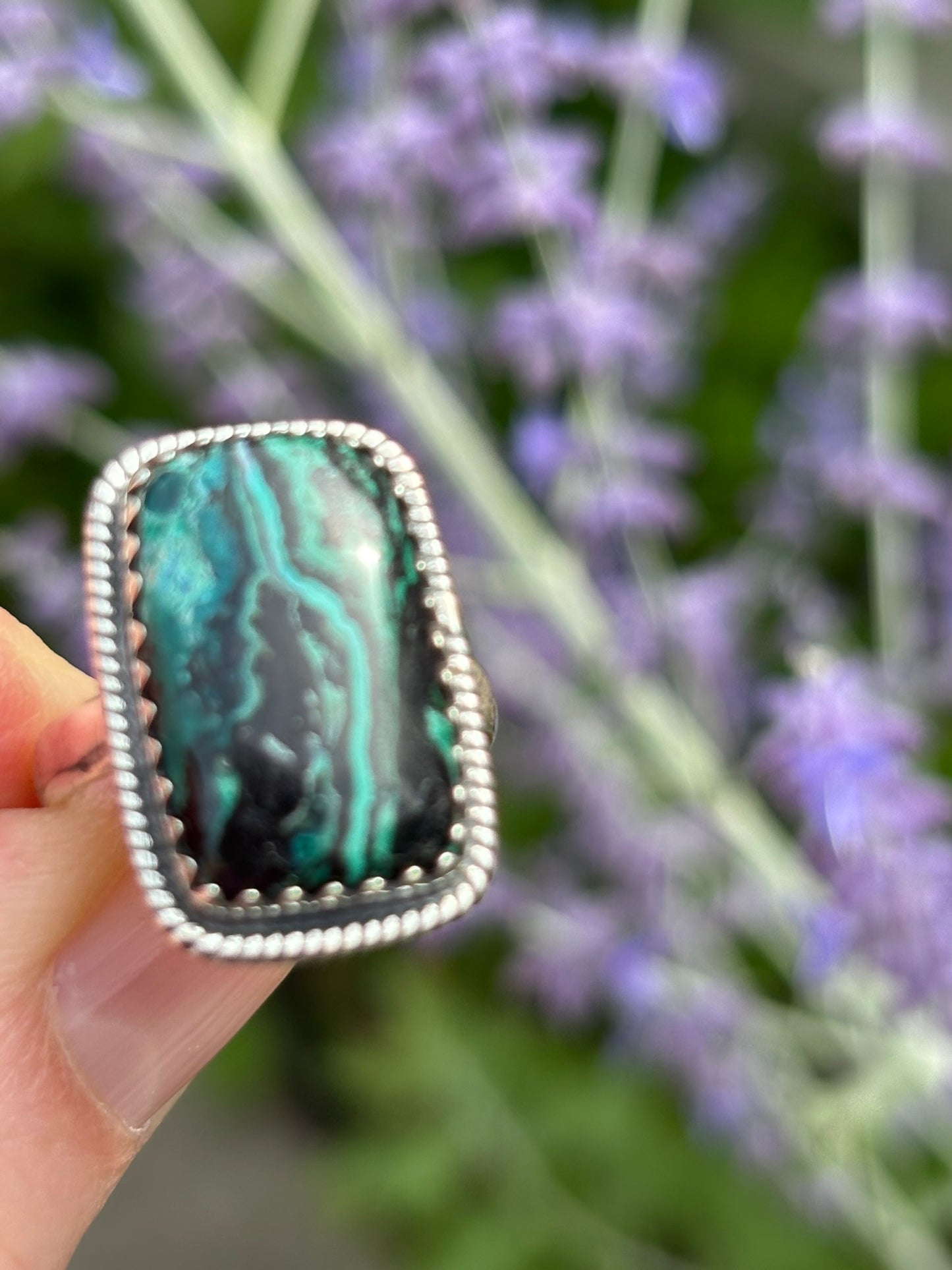Malachite Chrysocolla Ring size 8