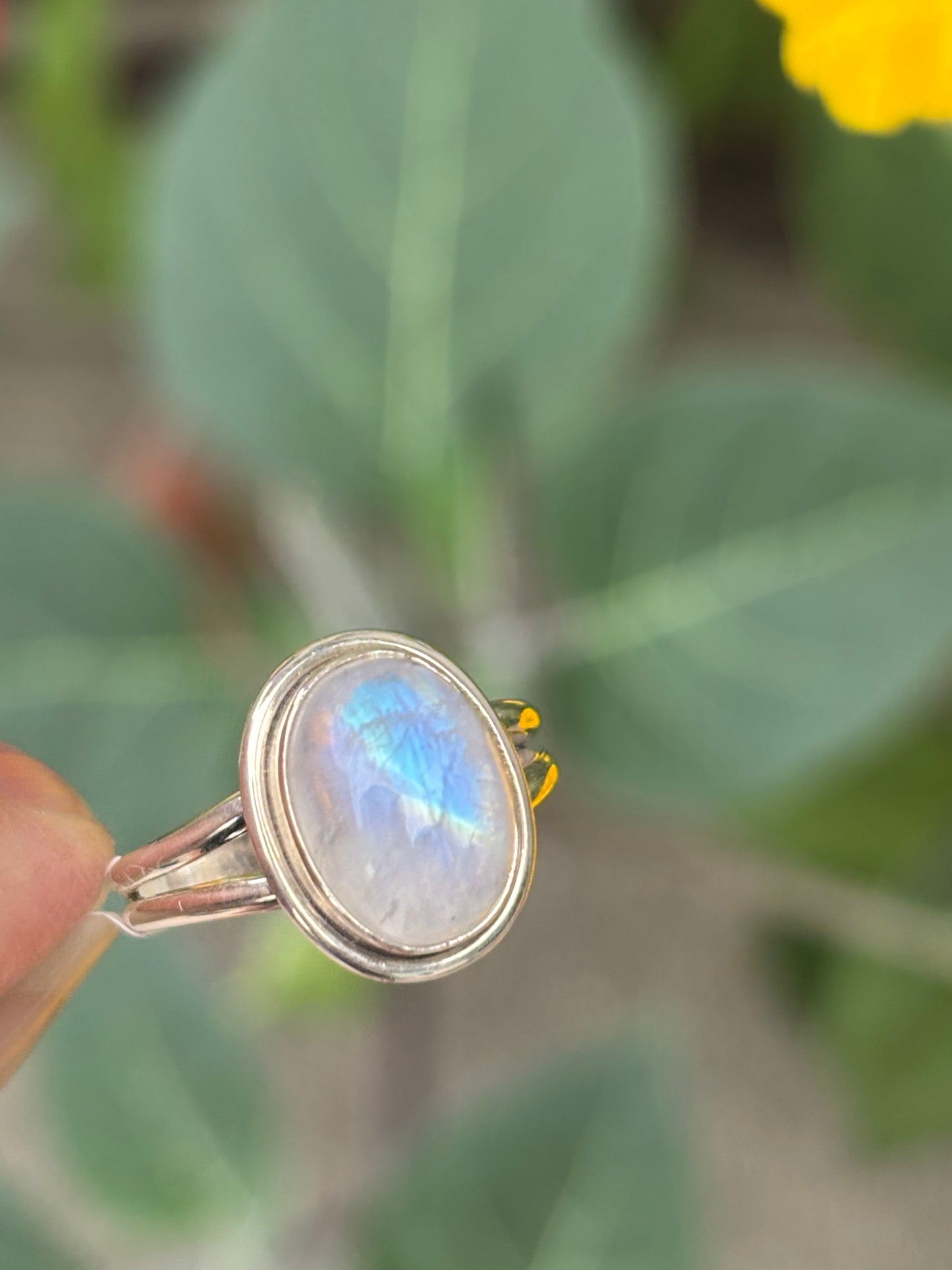 Rainbow Moonstone Ring size 7