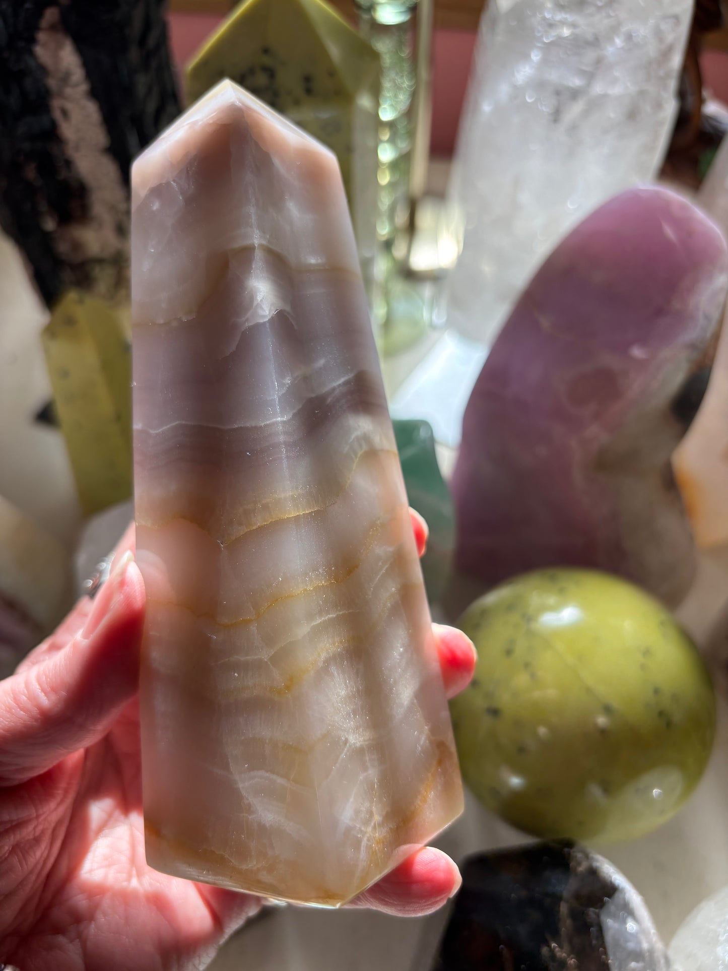 Watermelon Calcite - Obelisk - Pakistan