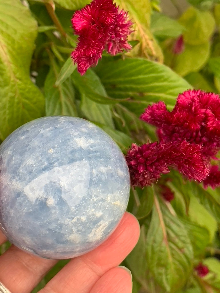 Blue Calcite Sphere - Madagascar