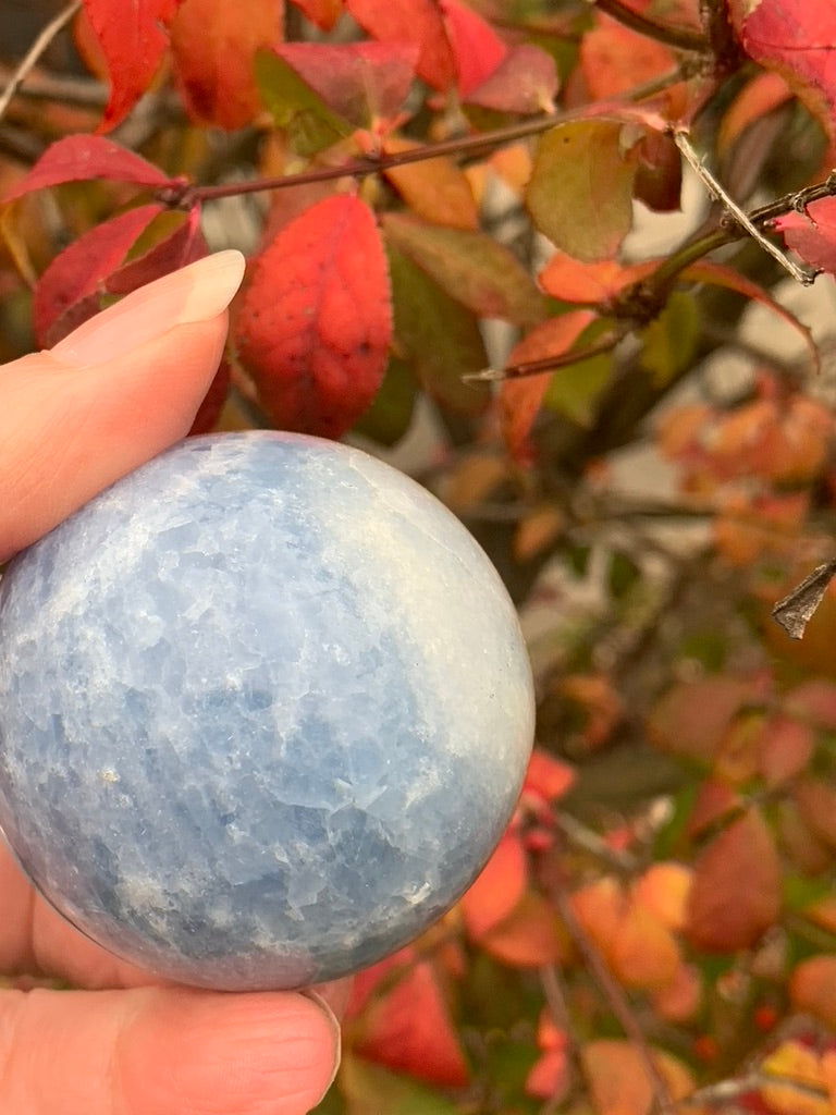 Blue Calcite Sphere - Madagascar