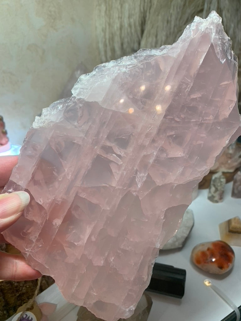 Rose Quartz Slice - Rainbow - Madagascar