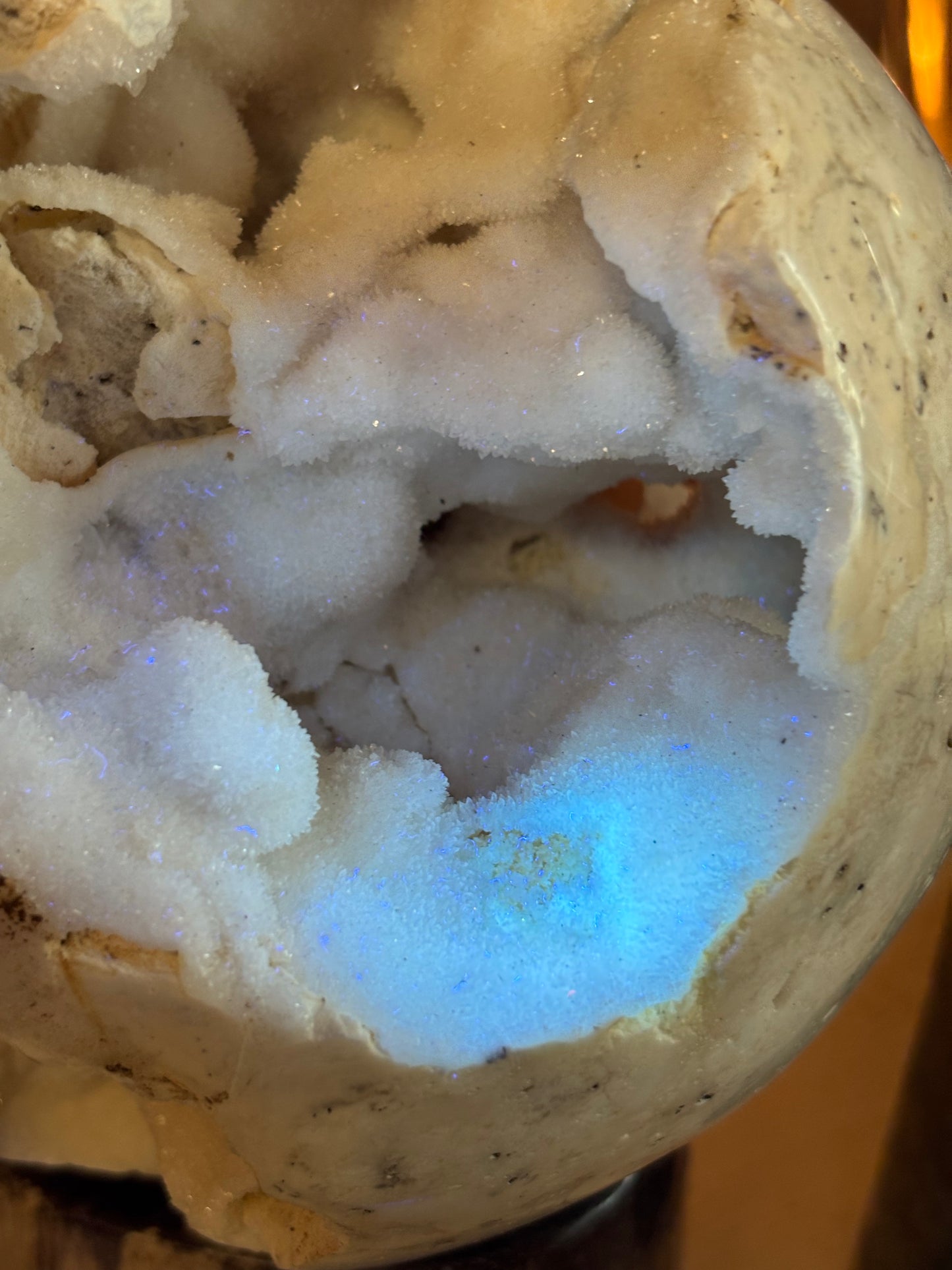 UV Druzy Calcite Sphere - Indonesia