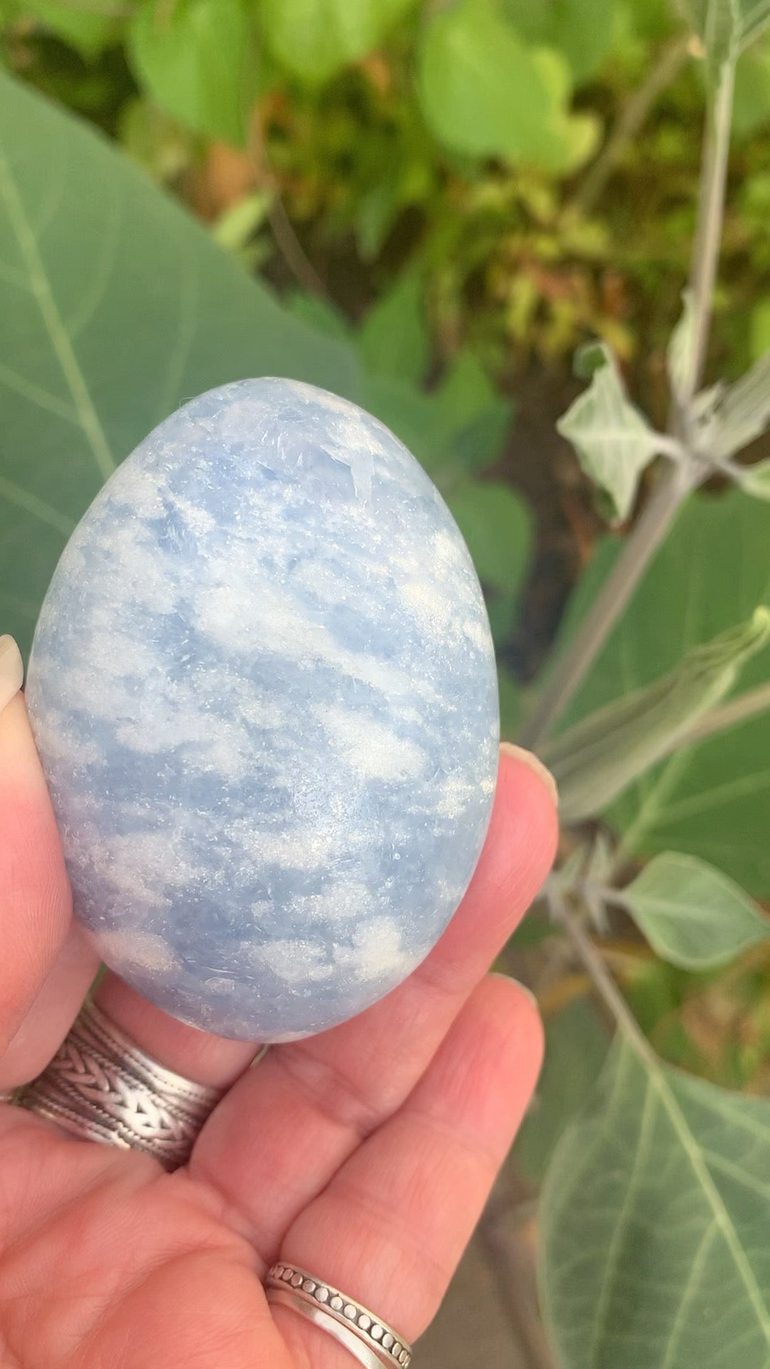 Blue Calcite Palm Stone