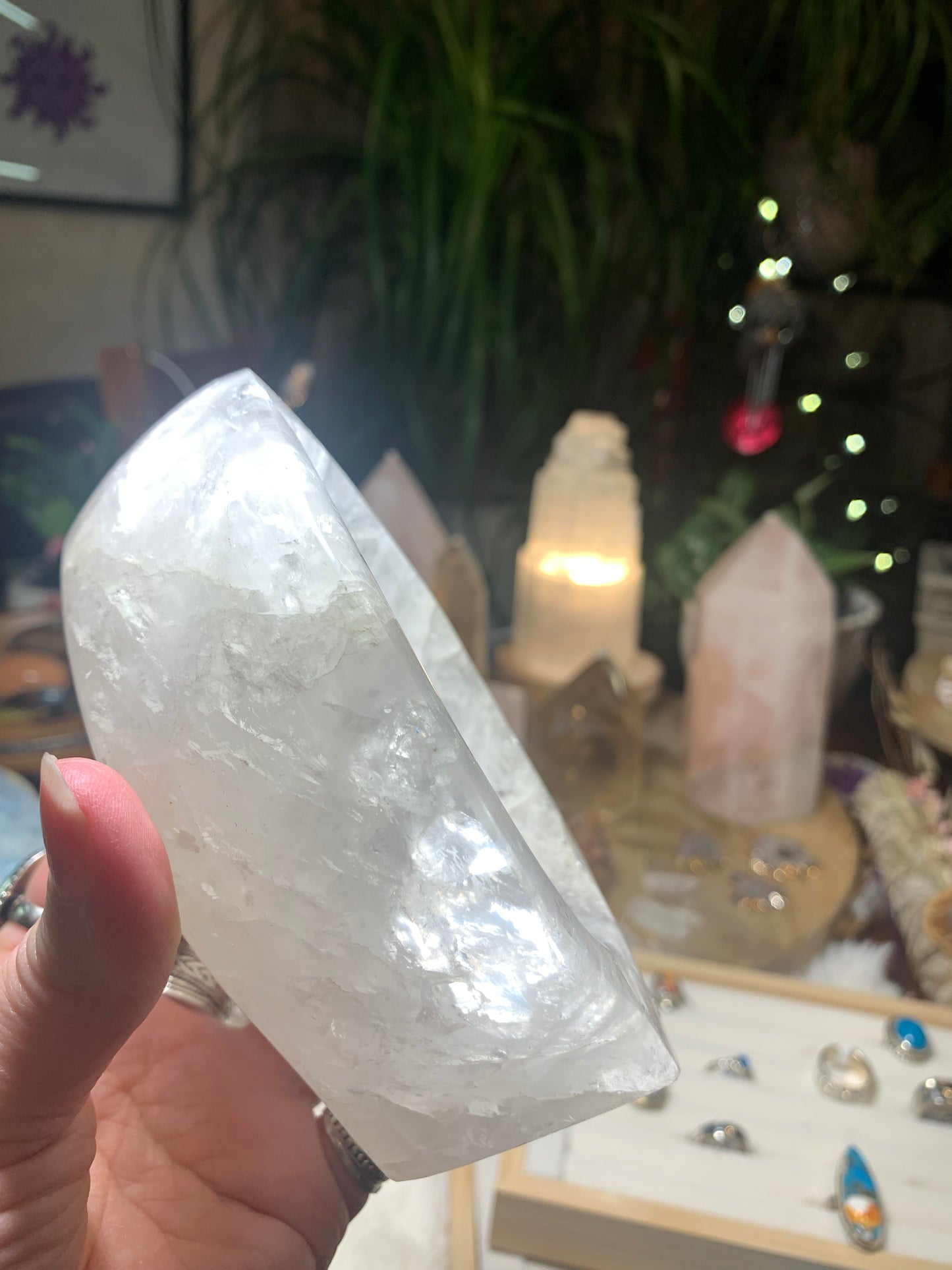 Clear Quartz Rainbow dish