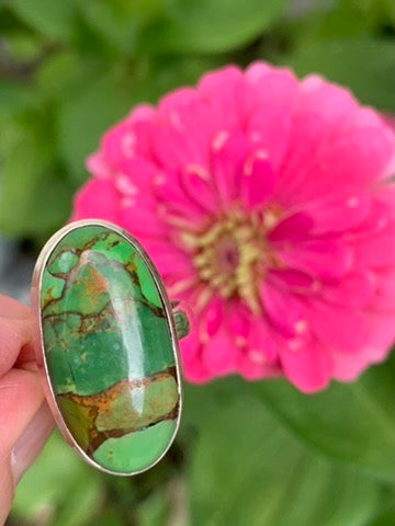 Green Copper Mojave Turquoise - Ring Size 8