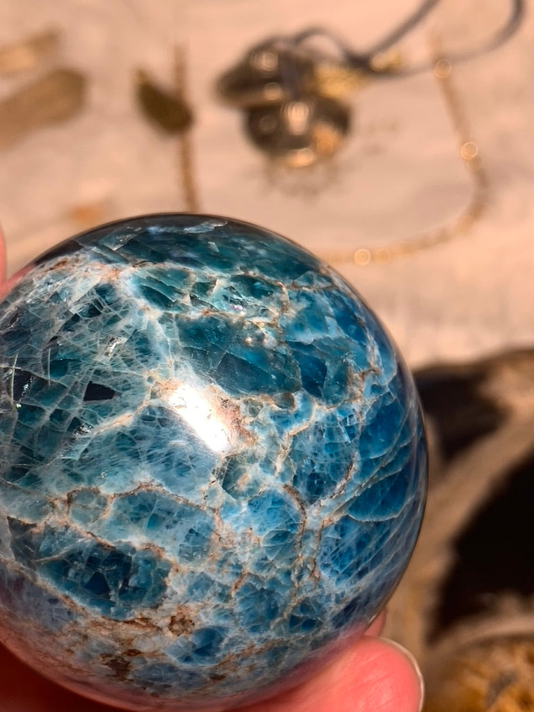 Blue Apatite Sphere