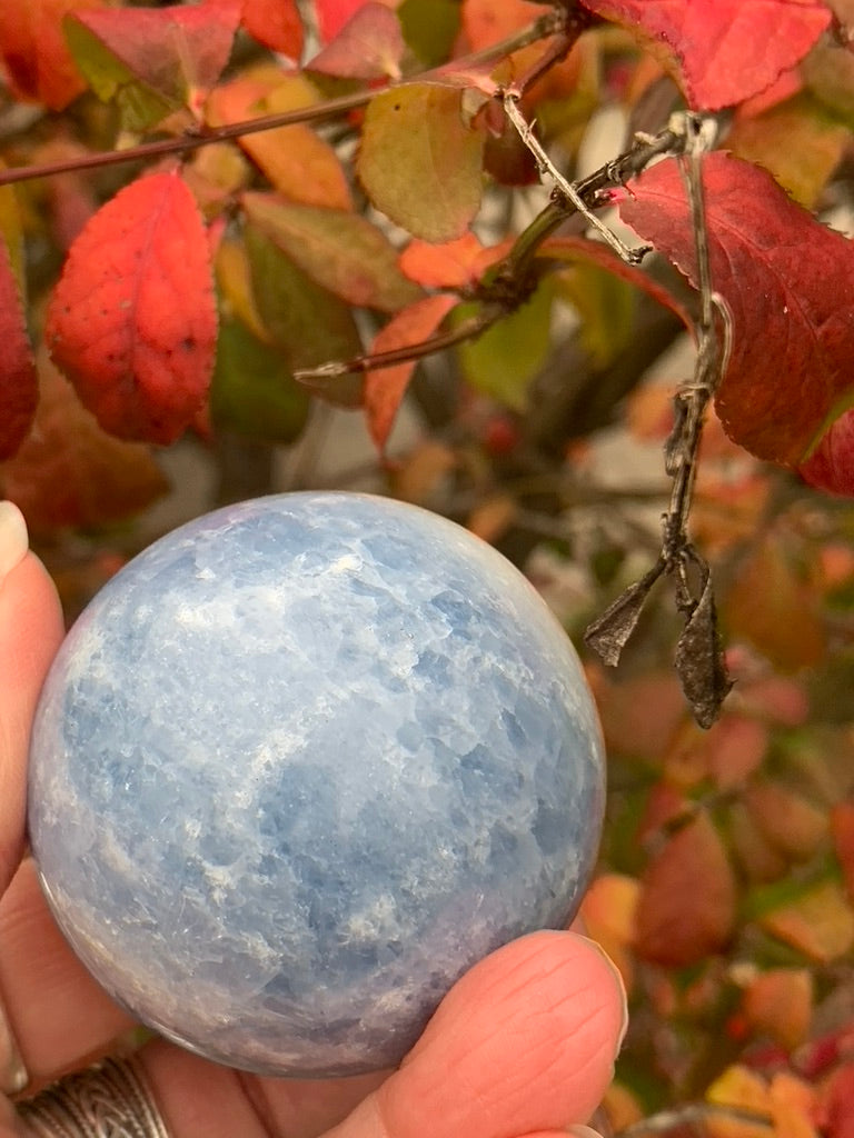 Blue Calcite Sphere - Madagascar