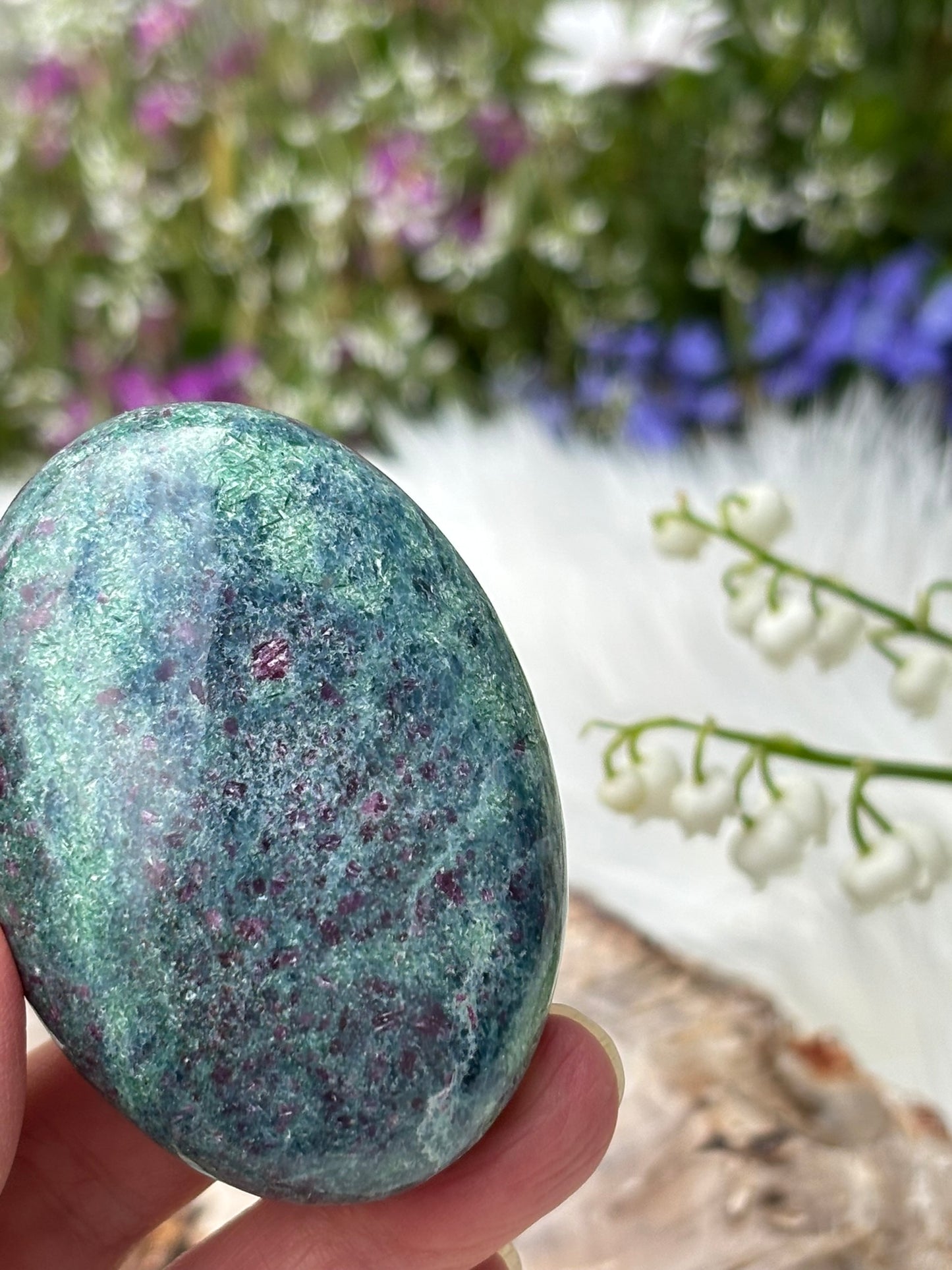 Ruby Kyanite Fuchsite - Palm Stone | India