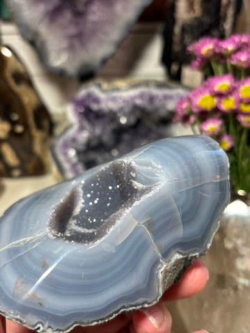 Amethyst Cluster with Banded Agate | Brazil