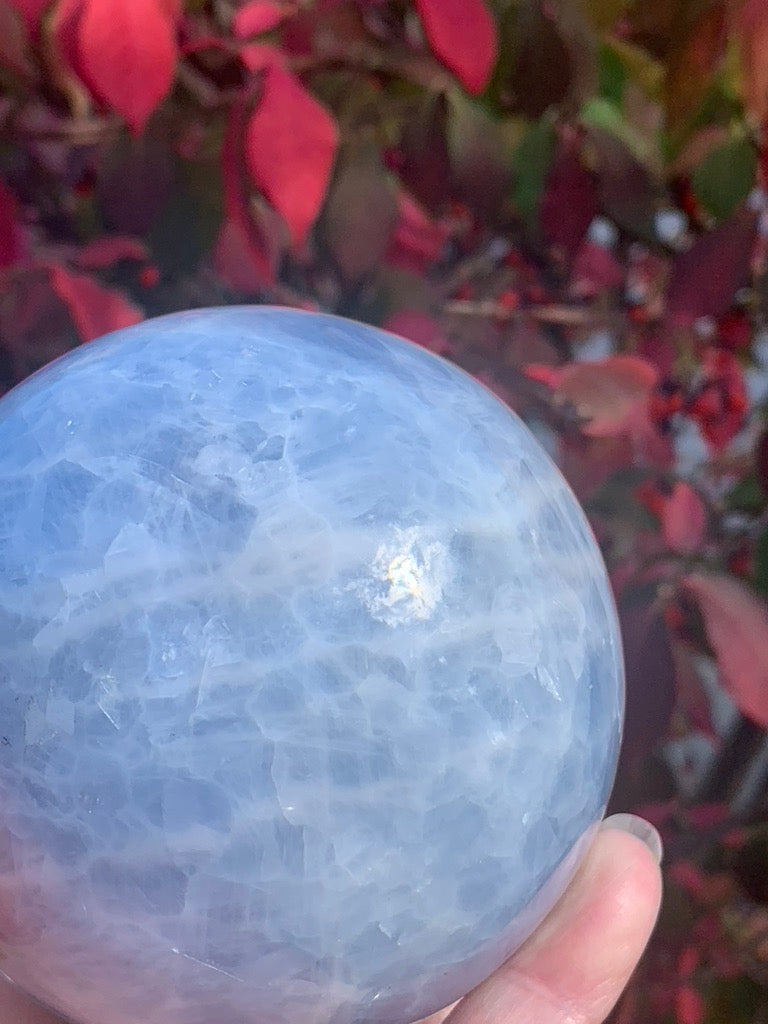 Blue Calcite Sphere - Madagascar