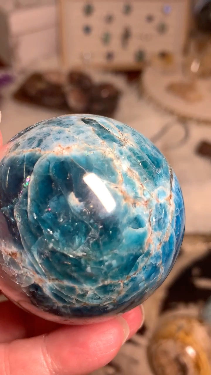 Blue Apatite Sphere