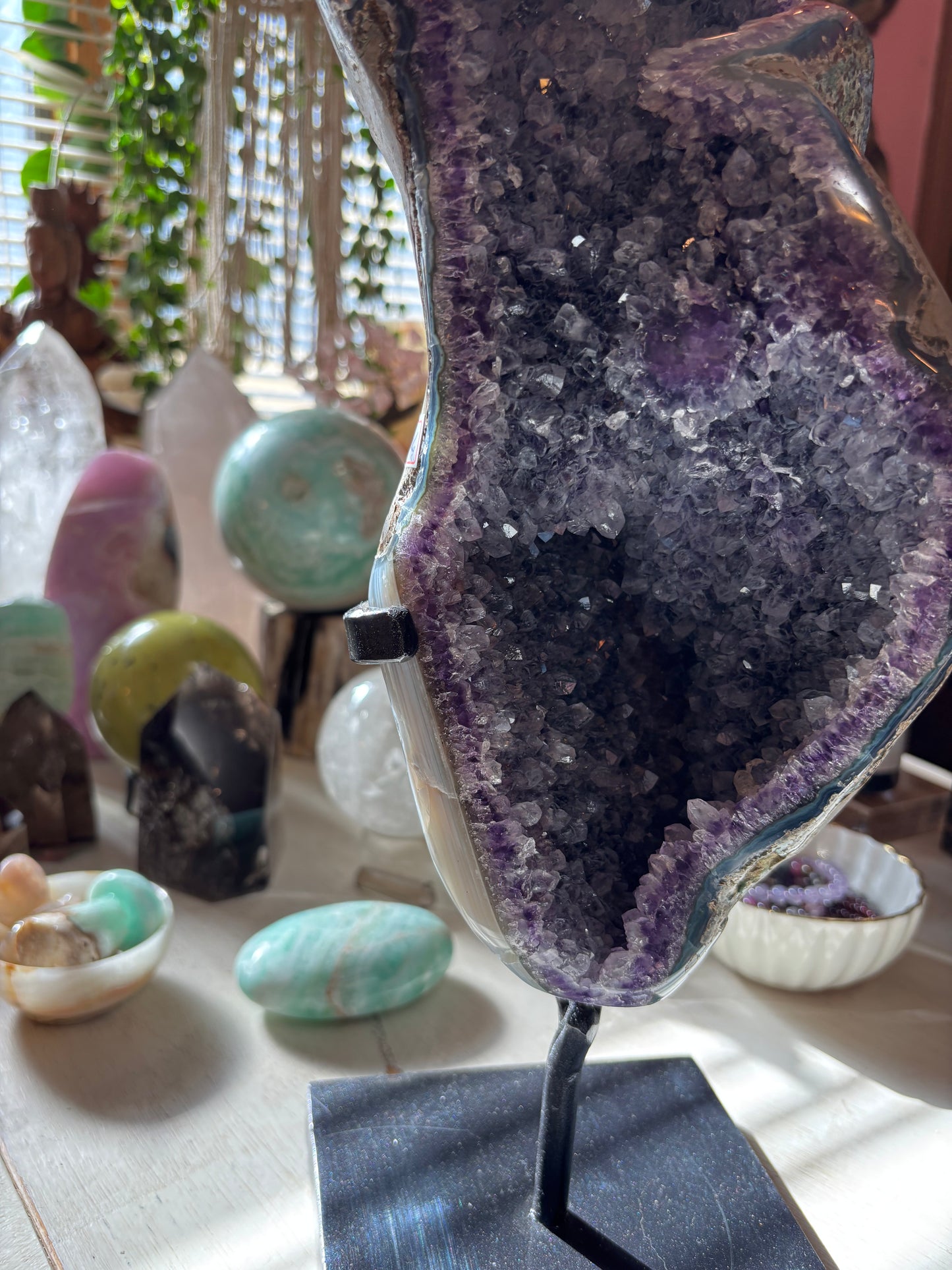Amethyst Cluster on stand - Brazil