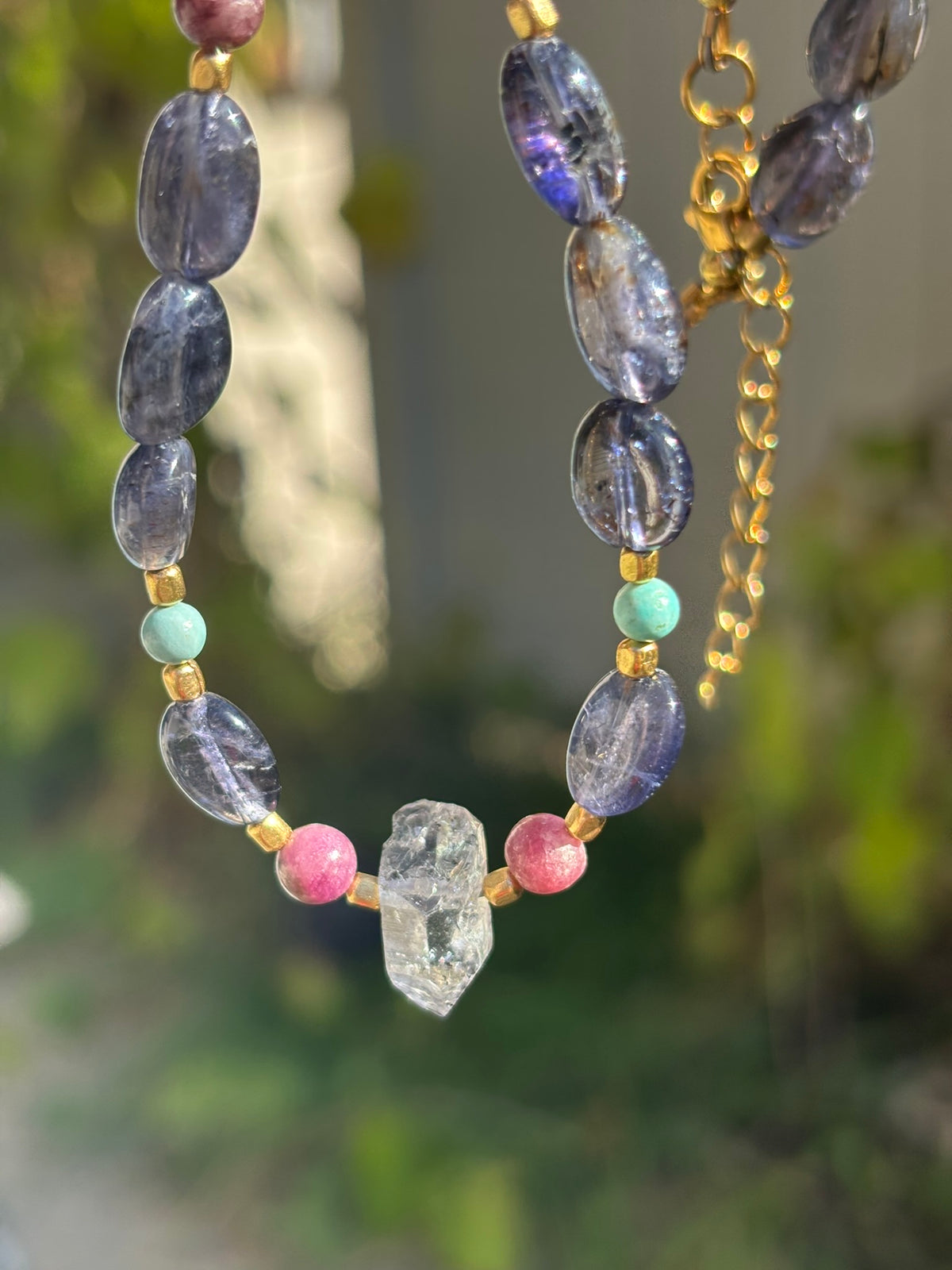 The Divine Channel | Herkimer Diamond • Pink Tourmaline • Iolite • Turquoise