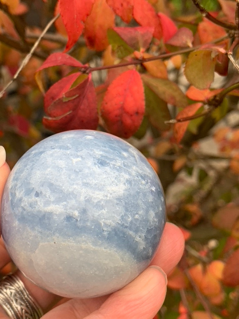 Blue Calcite Sphere - Madagascar