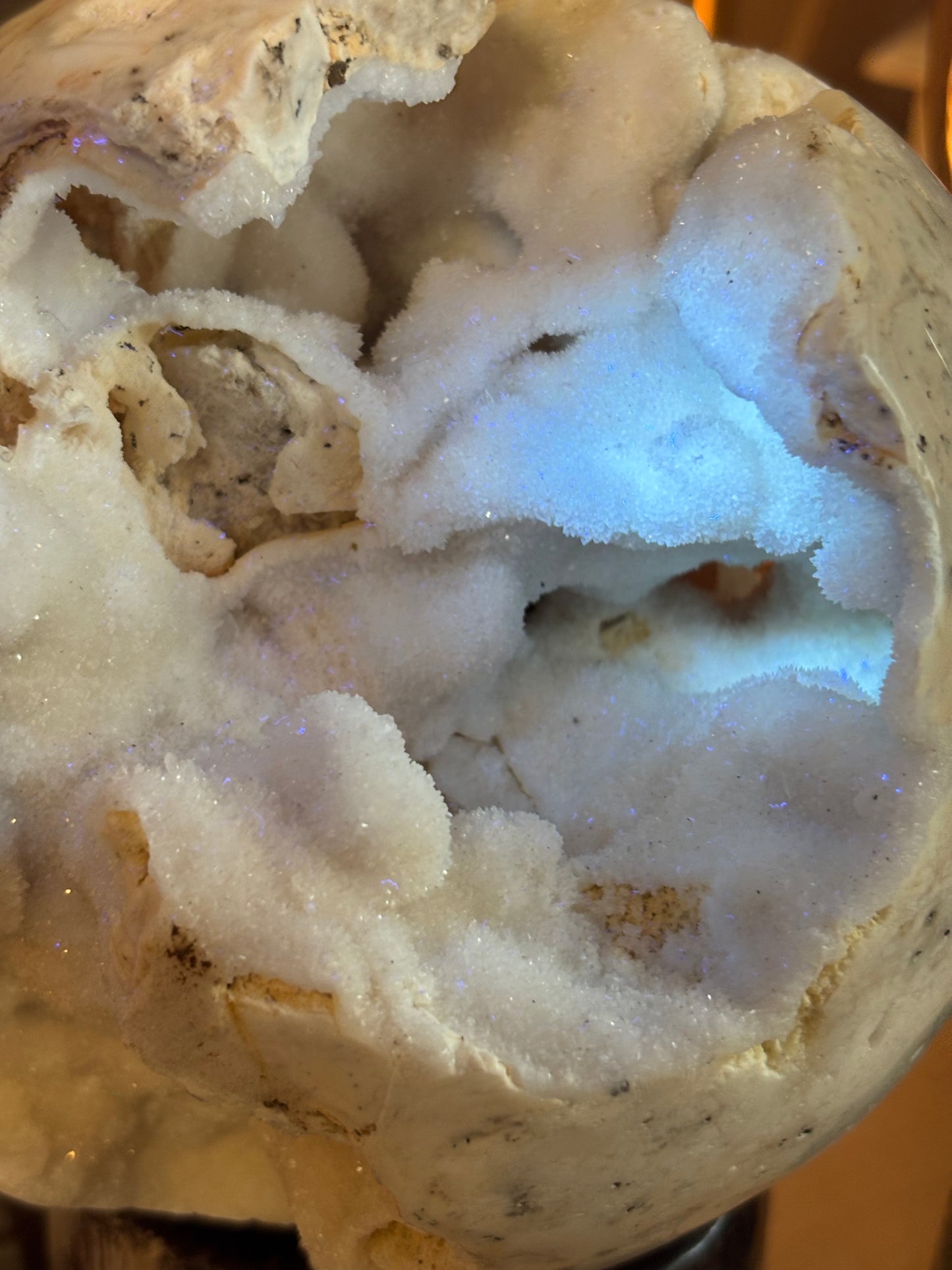 UV Druzy Calcite Sphere - Indonesia