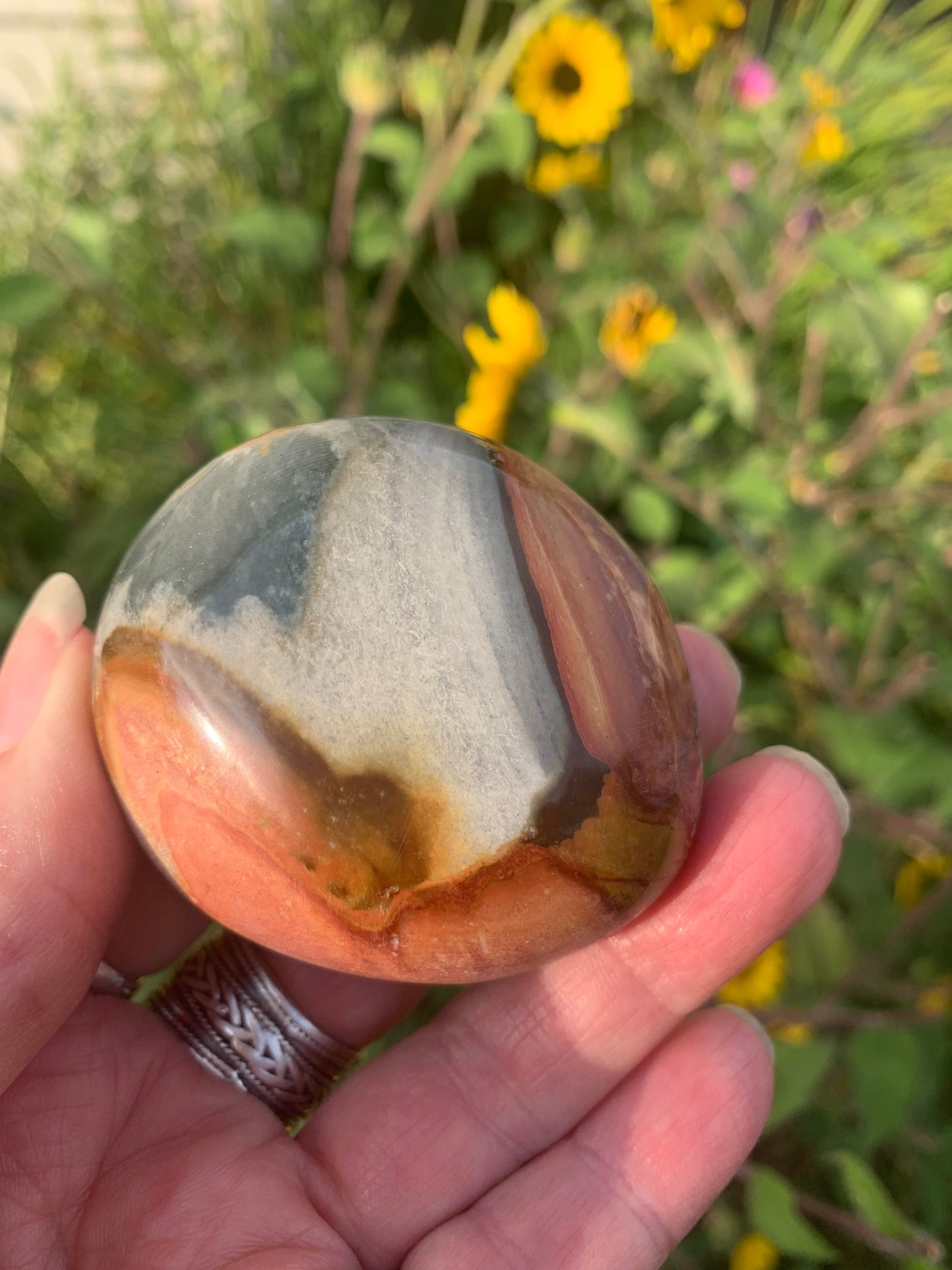 Polychrome Jasper Palm Stone