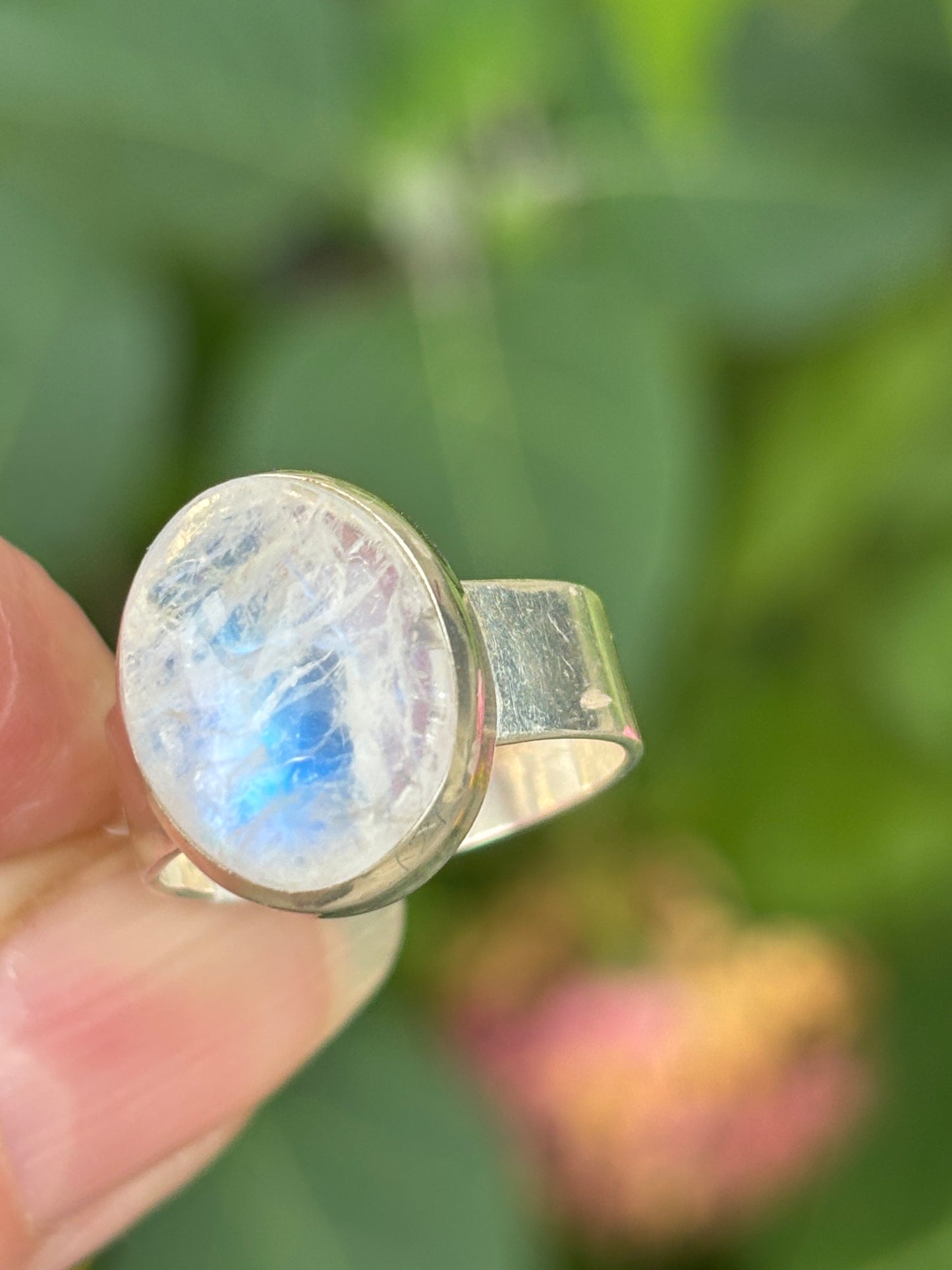 Rainbow Moonstone Ring size 7