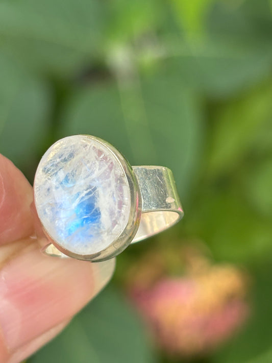Rainbow Moonstone Ring size 7