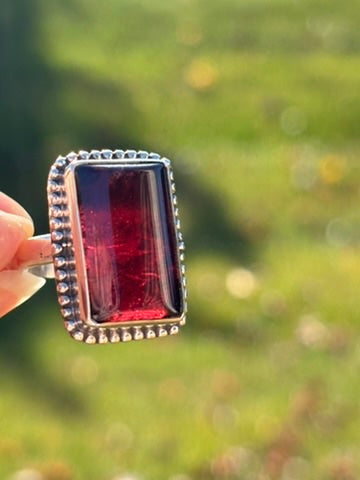 Rhodolite Garnet Ring size 8.5